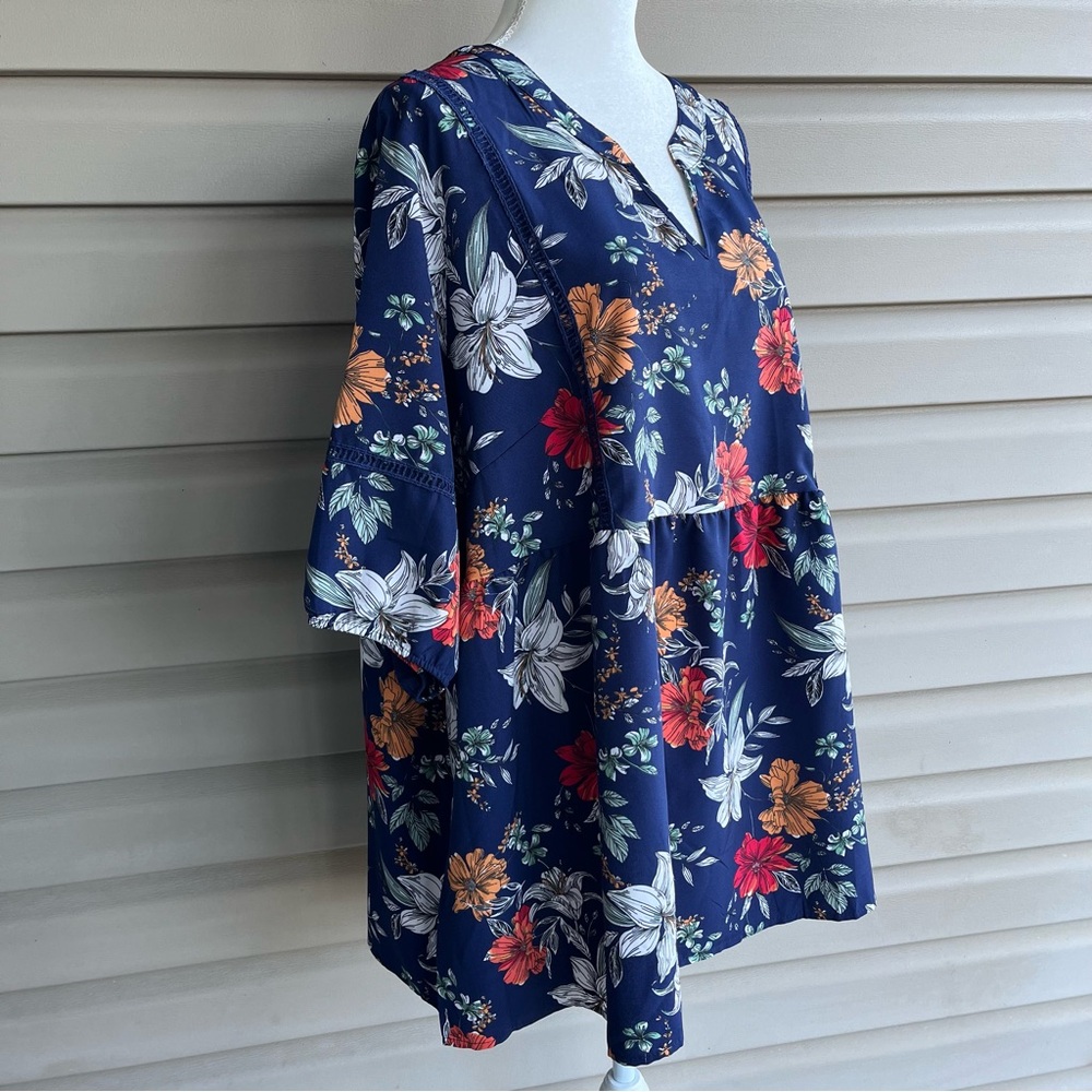 •BloomChic• NWT Floral Tunic Blouse/Mini Dress - Size 22-24 - Picture 4 of 10